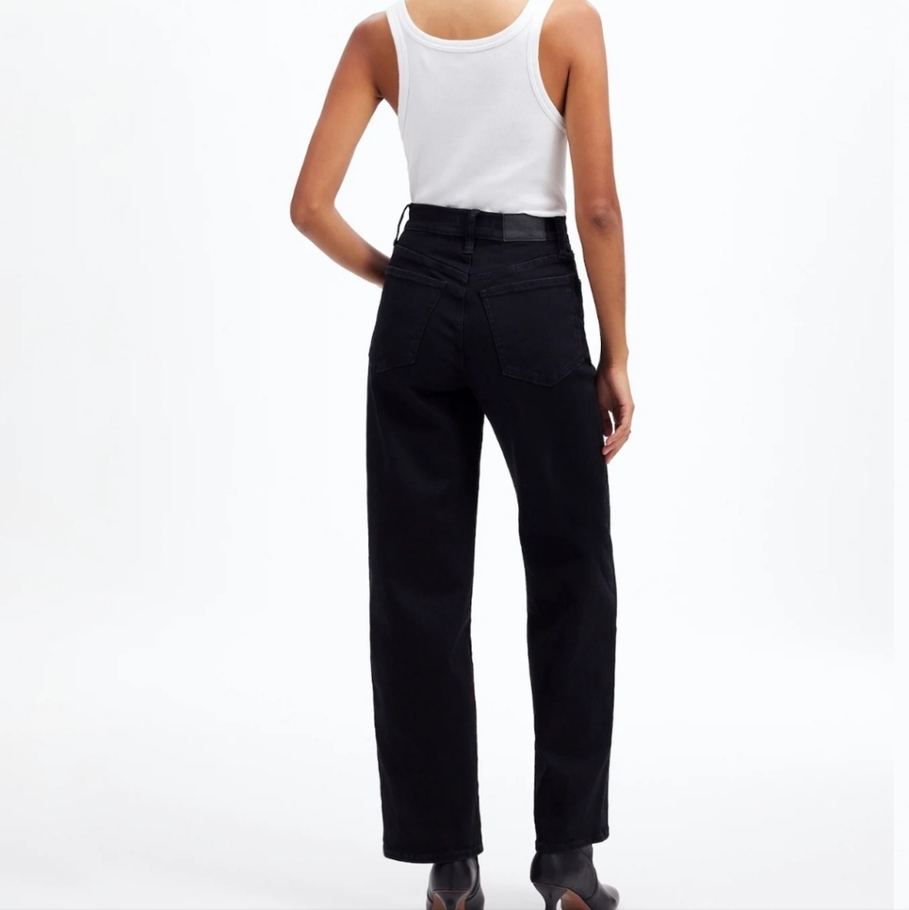 Madewell The Petite Perfect Vintage Wide-Leg Jean NM902 Size 28P NWT Black - Picture 3 of 9